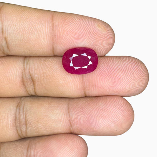 Natural Burmese Ruby Manik Stone 6.51 Carats Oval Cut 12.61x 9.59x 5.60 mm