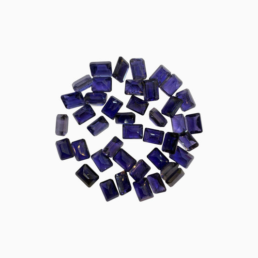 Natural Iolite Stone Emerald Cut 0.80 - 1.10 Carats 5x7 mm Lot