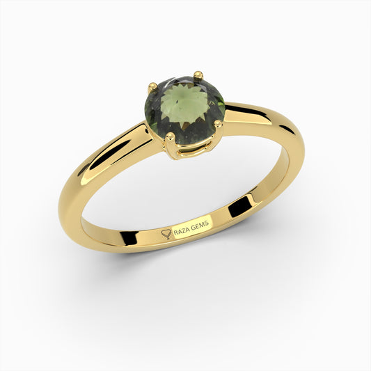Natural Moldavite Stone Ring - Iya
