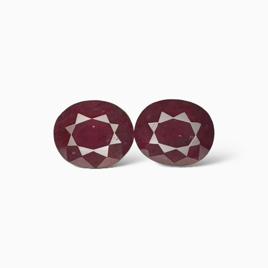 Natural Mozambique Ruby Manik Pair Stone 2.90 Carats Oval Shape 7.3 x 6.1 mm