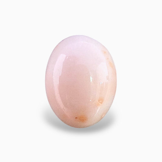 Natural Pink Coral Moonga Stone 10.98 Carats Oval Cabochon Shape 16.3x12.7mm