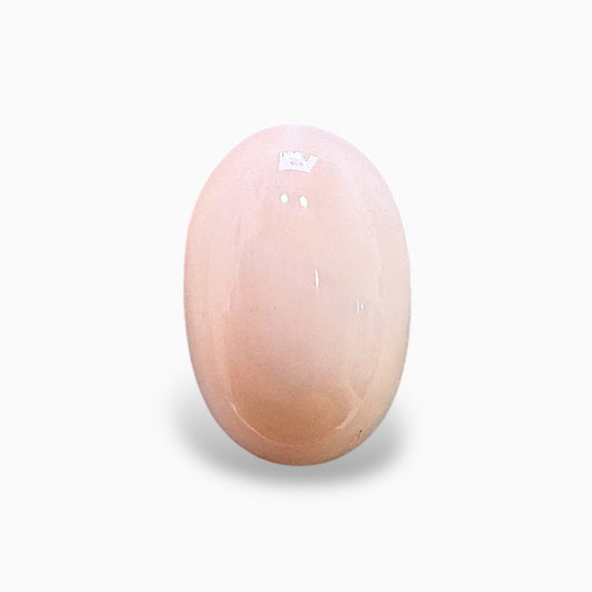 Natural Pink Coral Moonga Stone 13.39 Carats Oval Cabochon Shape 16.3x12.7mm