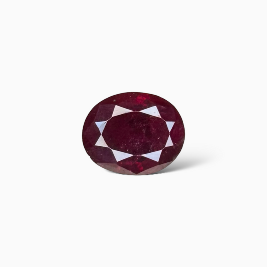 Natural Ruby Oval Cut 2.12 Carat from Mozambique Deep Red Color 8.8 x 7.23 mm