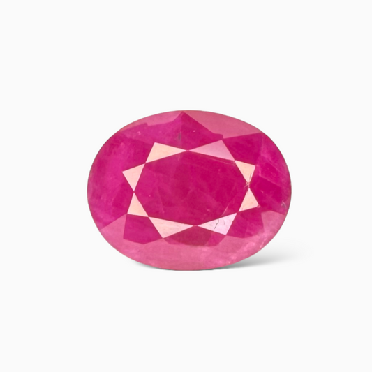 Natural Ruby Oval Gemstone 9.97 Carats from Burma 13.27x10.44x7.49 mm