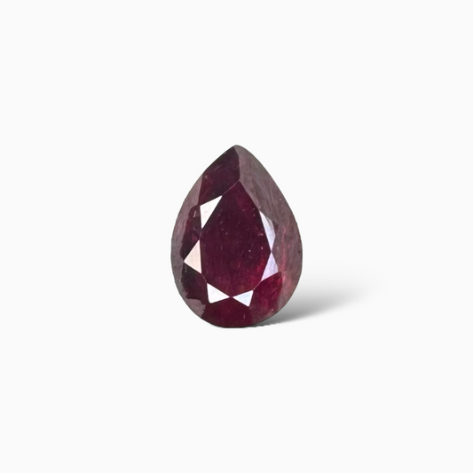 Natural Ruby Round Cut 1.32 Carat from Mozambique Deep Red Color