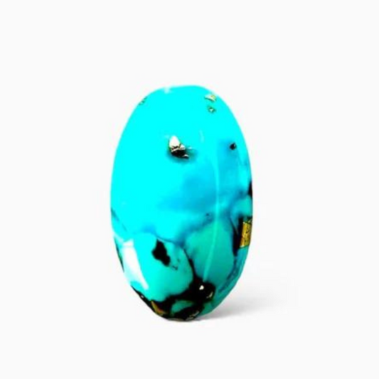 Natural Persian Turquoise 4.85 Carats Oval Cabochon Shape (14.5X8.5mm)