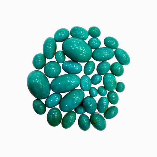 Natural Turquoise Oval Cabochon CadetBlue (Greenish Blue) Lot Price per Carat