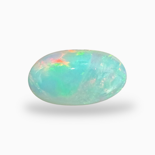 Natural White Etopian Opal Oval Cabochon 4.93 carat 17x9 mm