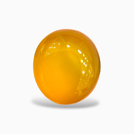 Natural Yellow Agate Stone Oval Cabochon (Mango Agate) Aqeeq 14.33 Carats 17x15 mm