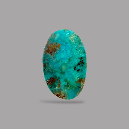 Nishapuri Feroza (Turquoise) Oval Cabochon 10.70 Carats 20.09 x 12.79 x 6.38 mm From Iran