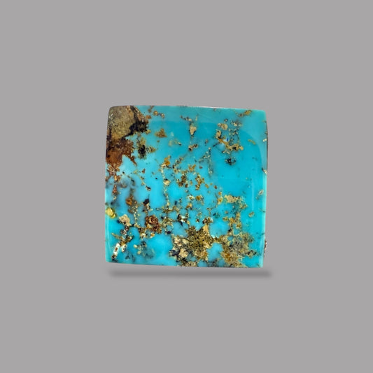 Nishapuri Feroza (Turquoise) Square Cabochon 11.22 Carats & 14.39 x 14.60 x 5.17 mm From Iran
