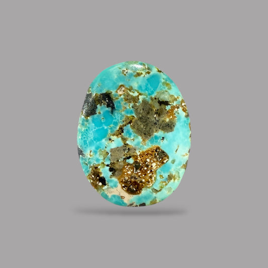 Nishapuri Feroza (Turquoise) Oval Cabochon 3.14 Carats 12.26 x 9.68 x 4 mm From Iran