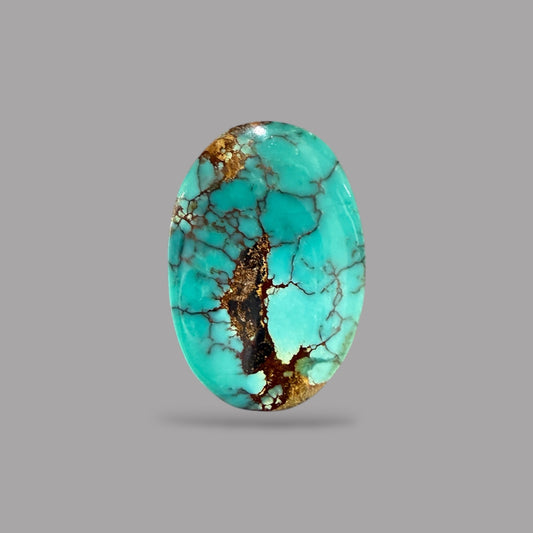 Nishapuri Feroza (Turquoise) Oval Cabochon 6.31 Carats 15.36 x 10.38 x 5.12 mm From Iran
