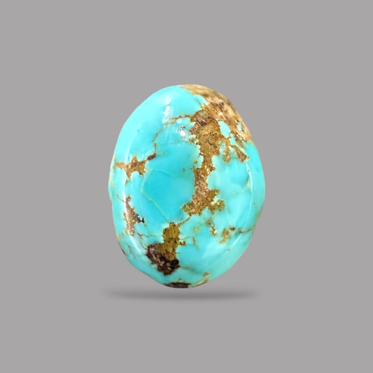Nishapuri Feroza (Turquoise) Oval Cabochon 6.52 Carats 13.95 x 10.38 x 6.28 mm From Iran