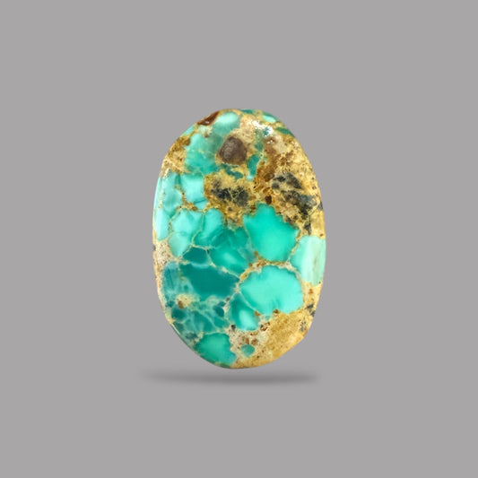 Nishapuri Feroza (Turquoise) Oval Cabochon 5.32 Carats 14.40 x 9.65 x 5.38 mm From Iran