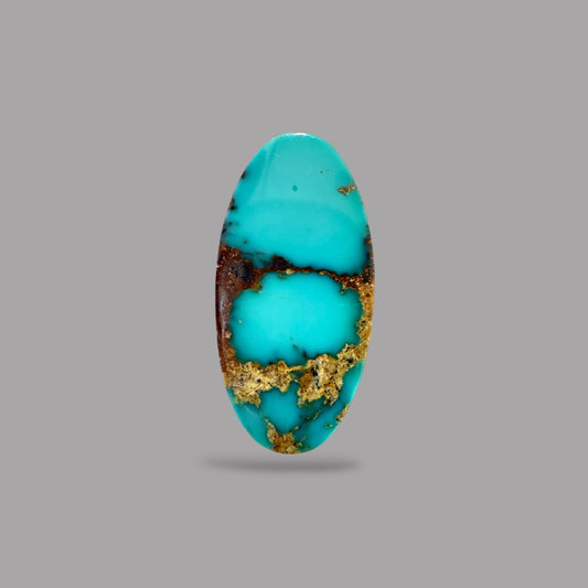 Nishapuri Feroza (Turquoise) Oval Cabochon 8.71 Carats 20.48 x 10.31 x 5.46 mm From Iran