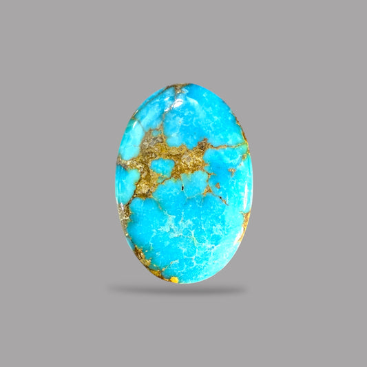 Nishapuri Feroza (Turquoise) Oval Cabochon 8.86 Carats 17.67 x 12.11 x 6.66 mm From Iran