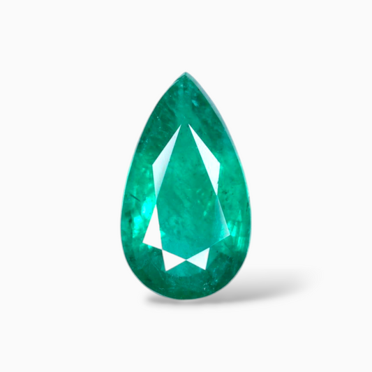 Emerald Green Stone 5.28 Carats Pear Shape 16.6x9.5mm Size