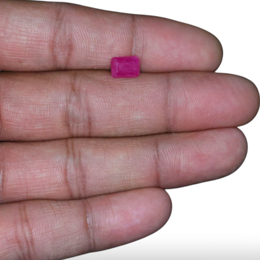 Original Pink Ruby Gemstone In Octagon Cut Shape 1.66 Carats 8x6mm Size