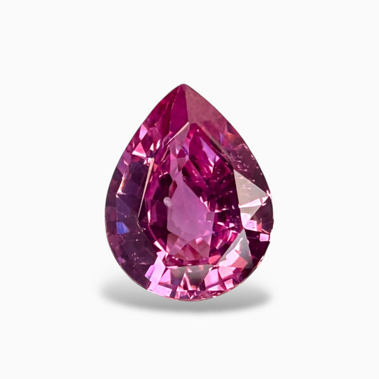 Natural Pink Sapphire 1.54 Carats in Pear Shape & 8.38x6.52x3.76mm Size