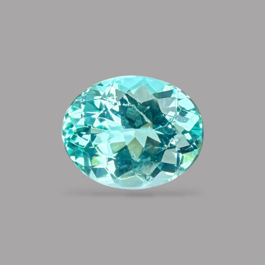 Paraiba Tourmaline Oval Cut 0.95 Carats 6.90 x 5.51 x 3.94 mm From Mozambique GIA Certified
