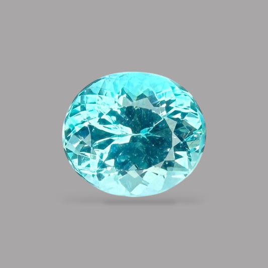Paraiba Tourmaline Oval Cut 1.02 Carats 6.55 x 5.68 x 4.47 mm From Mozambique GIA Certified