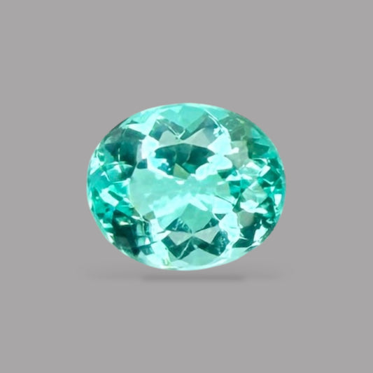 Paraiba Tourmaline Oval Cut 1.25 Carats 7.37 x 6.16 x 4.10 mm From Mozambique GIA Certified