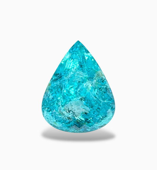 Paraiba Tourmaline Stone Pear 6.56 Carats 13.6 X 10.8 mm