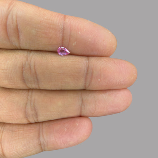 Pear Shape in Pink Sapphire Gemstone 0.33 Carats & 5.5 x 3.7 mm Size