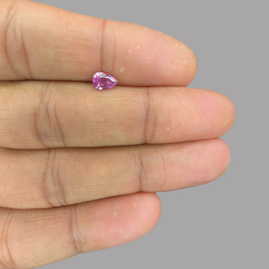 Pear Shape in Pink Sapphire Gemstone 0.60 Carats & 6.4 x 4.3 mm Size