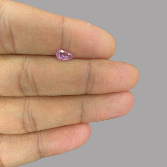 Pear Shape in Pink Sapphire Gemstone 0.62 Carats & 7.5 x 4.3 mm Size