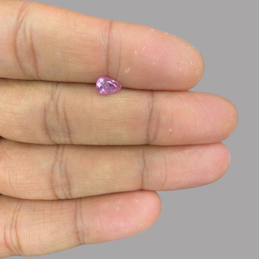 Pear Shape in Pink Sapphire Gemstone 0.76 Carats & 6.8 x 4.5 mm Size