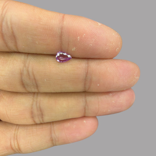 Pear Shape in Purple Sapphire Gemstone 0.44 Carats & 6.5 x 4.5 mm Size