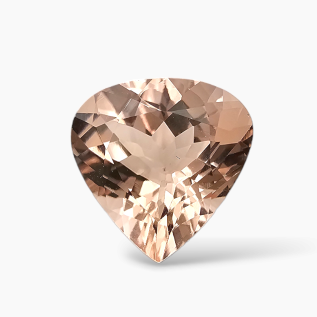 Natural Peach Morganite Stone 2.65 Carats Heart Cut 10 mm Raza