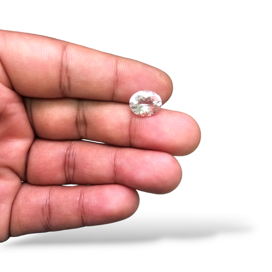 loose Natural Peach Morganite Stone 2.8 Carats Oval Cut (11x9 mm