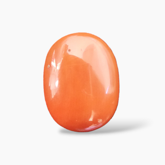 buy Natural Coral  Stone 11.68 Carats Cabochon Shape  ( 16.5x12.8 mm )