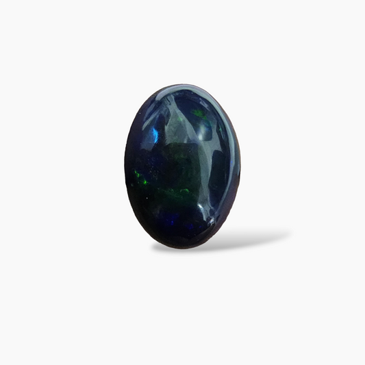 buy Natural Black Ethiopian Opal Stone 6.32 Carats Oval Cabochon Shape ( 16.5x12 mm )