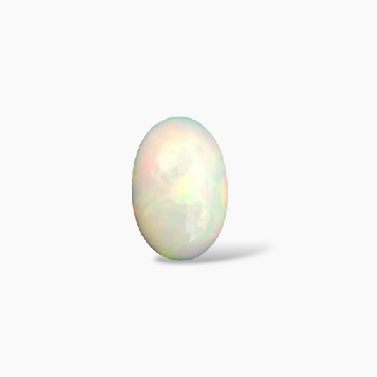 buy Natural White Ethiopian Opal Stone 14.86 Carats Oval Cabochon Shape ( 23x15.5 mm )