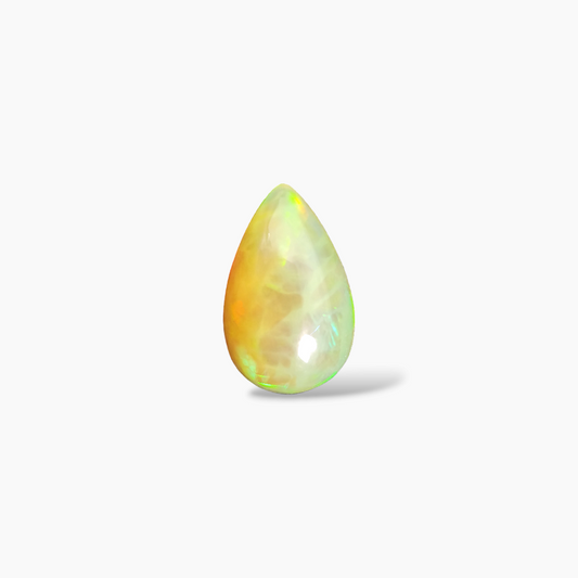 buy Natural White Ethiopian Opal Stone 5.62 Carats Pear Cabochon Shape ( 16x10.5 mm )