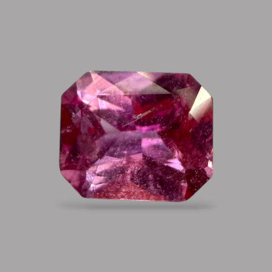 Emerald Cut Shape in Pink Sapphire Gemstone 1.59 Carats & 7.4 x 6.1 × 3.7 mm Size