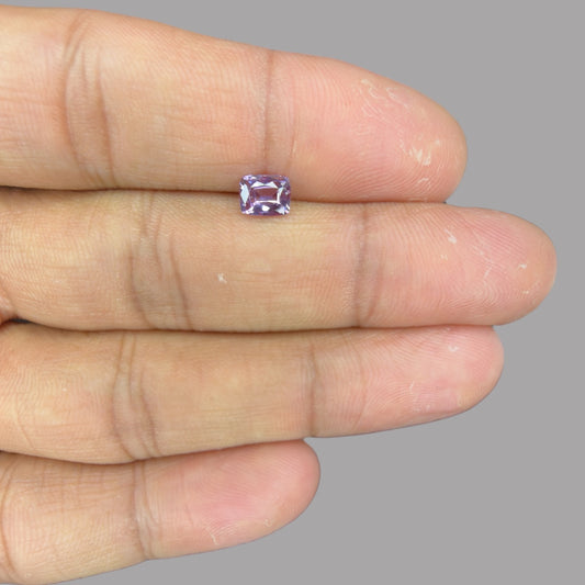 Cushion Cut Shape in Purple Sapphire Gemstone 0.76 Carats & 6.1 x 4.8 mm Size