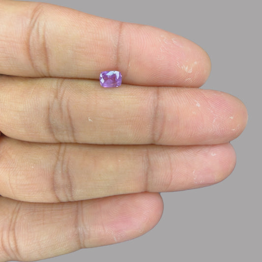 Cushion Cut Shape in Purple Sapphire Gemstone 0.74 Carats & 5.8 x 4.5 mm Size