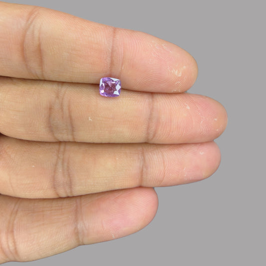Cushion Cut Shape in Purple Sapphire Gemstone 1.11 Carats & 6 x 5.5 mm Size
