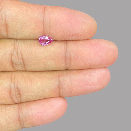 Pear Shape in Pink Sapphire Gemstone 0.80 Carats & 7.1 x 4.8 mm Size