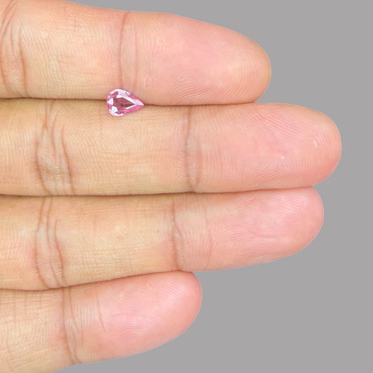 Pear Shape in Pink Sapphire Gemstone 0.55 Carats & 6.8 x 4.8 mm Size