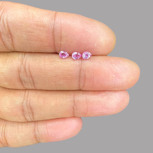 Pink Sapphire Natural Stone Pear Cut 16.21 Carats 4 x 3 mm in Total