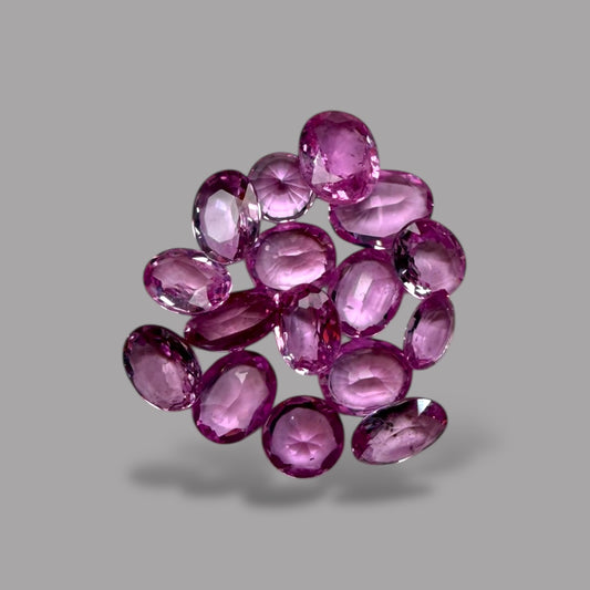 Pink Sapphire Natural Stone Oval Cut 5.14 Carats 5 x 4 mm in Total