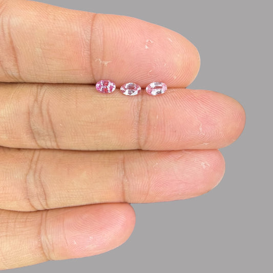 Pink Sapphire Natural Stone Oval Cut 5.48 Carats 5 x 3 mm in Total