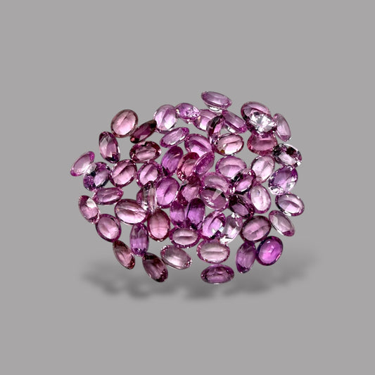 Pink Sapphire Natural Stone Oval Cut 10.96 Carats 4 x 3 mm in Total