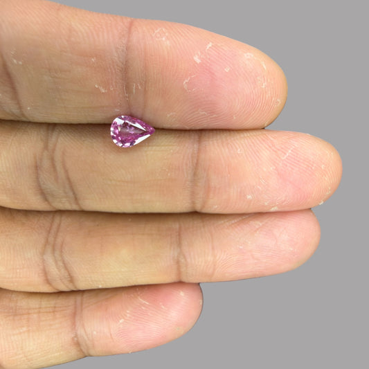 Pear Shape in Pink Sapphire Gemstone 0.79 Carats & 7.3 x 5.2 mm Size